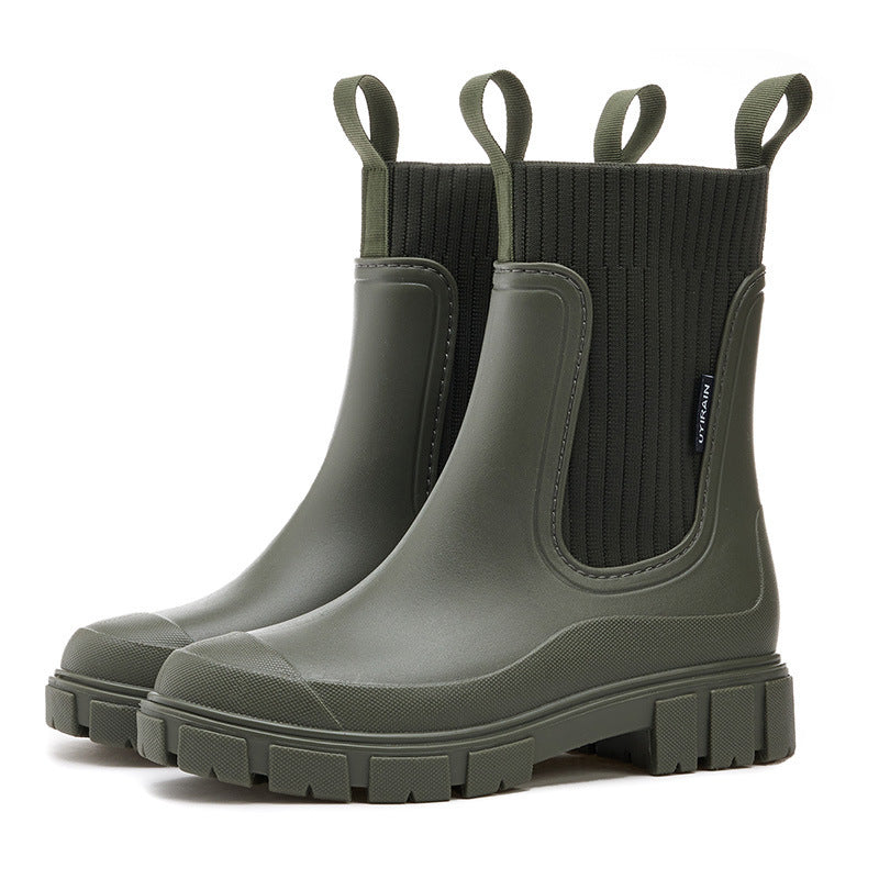 Stiefel Damen Gummistiefel | Hoher Schaft Mit Profilsohle