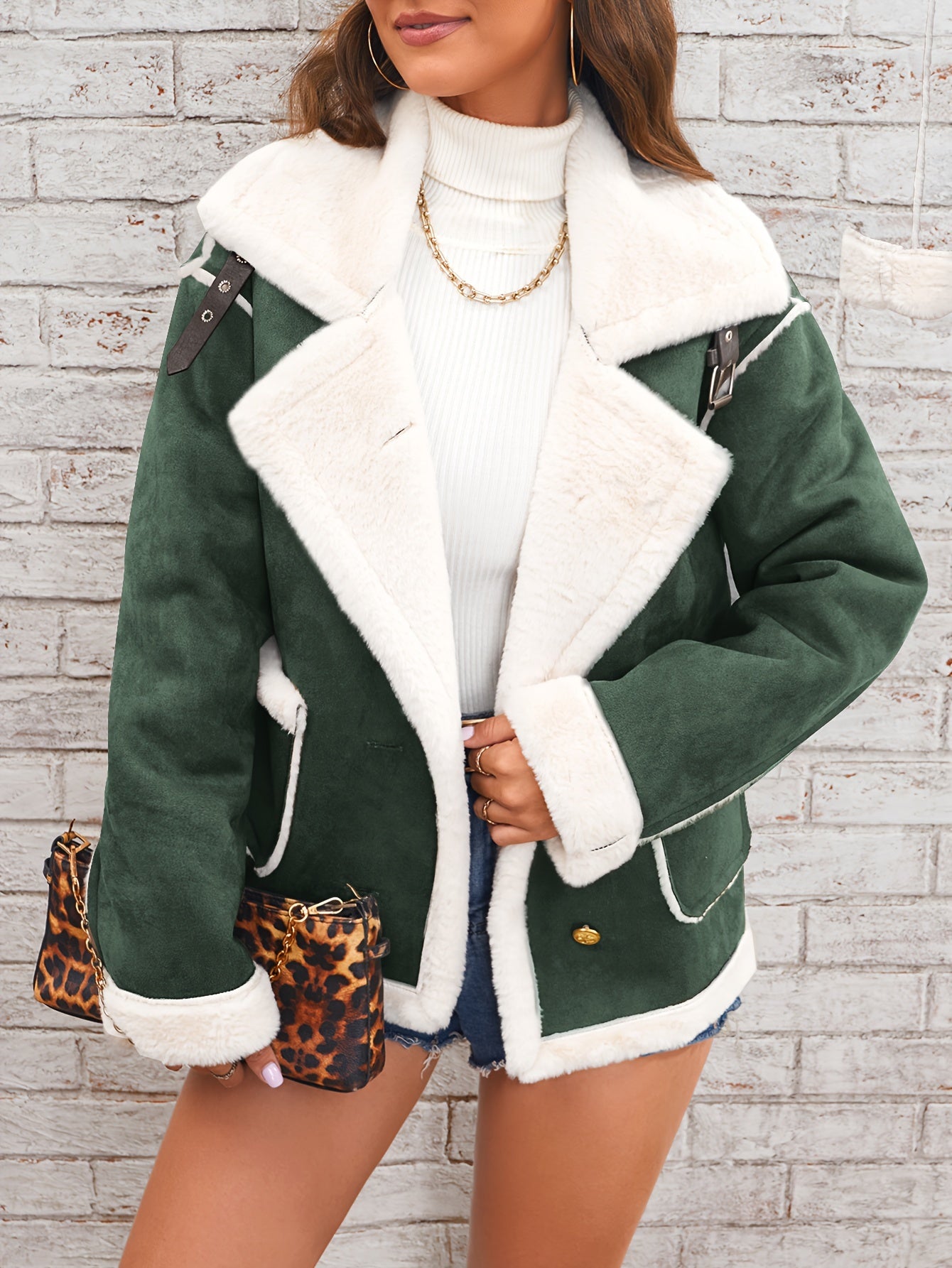 Winterjacke Damen Bikerjacke | Mit Taschen