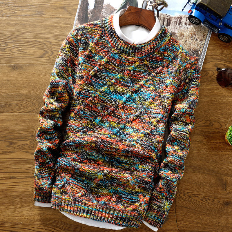 Herren Pullover Strick | Rundhals Mit Muster