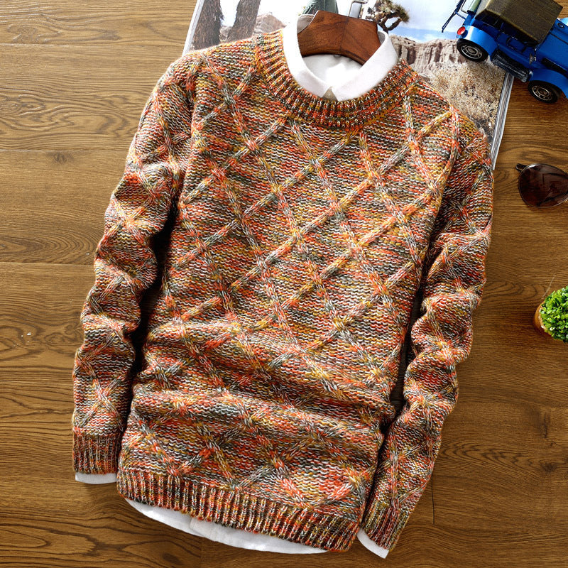 Herren Pullover Strick | Rundhals Mit Muster