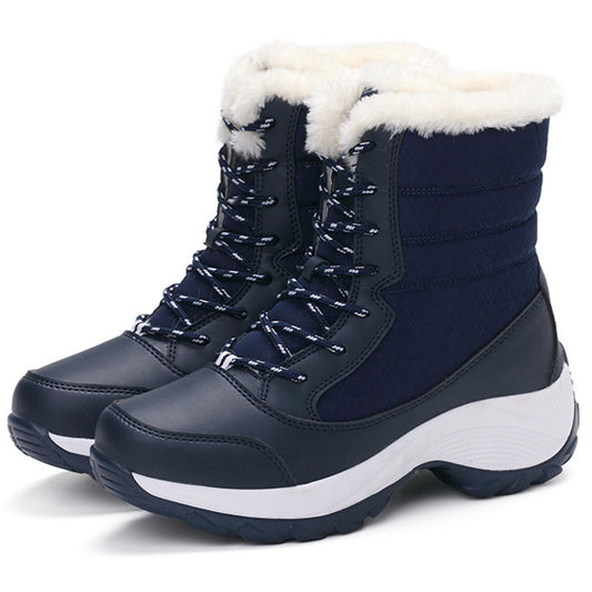 Damen Winterstiefel | Wadenhoch mit Muster-Design
