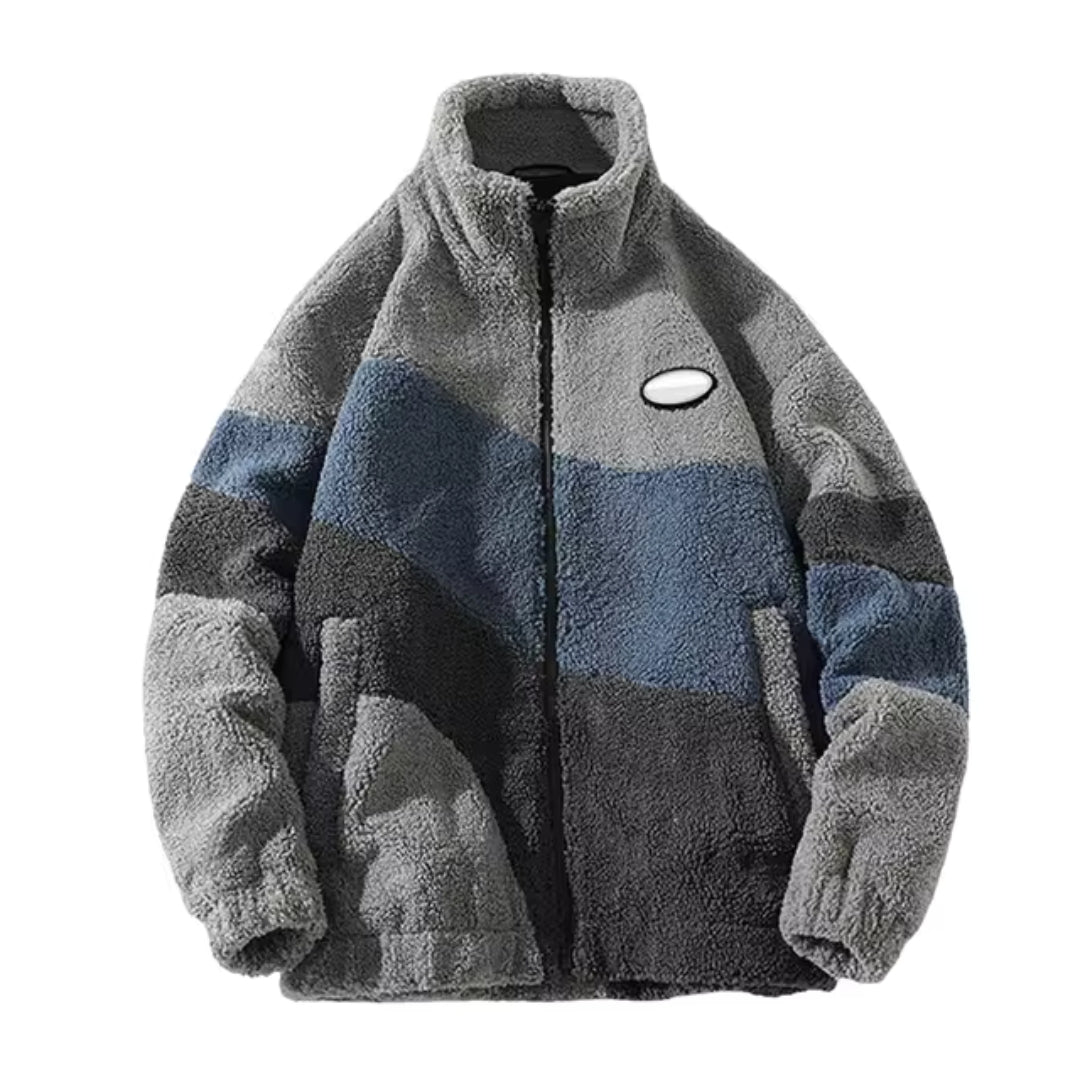 Herren Fleecejacke Colourblock | Warm Leicht
