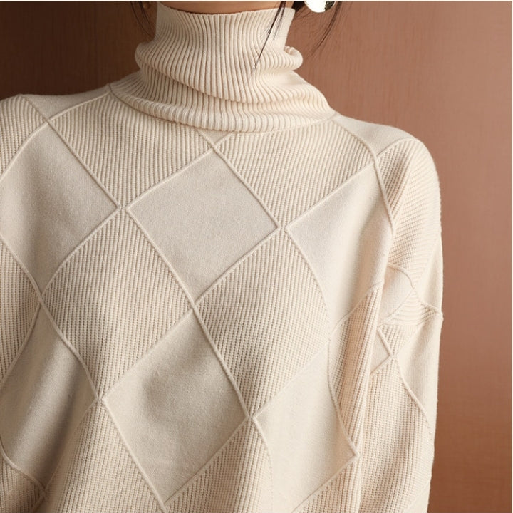 Pullover Damen Oversize Strick | Rollkragen Design Vielseitig Kombinierbar