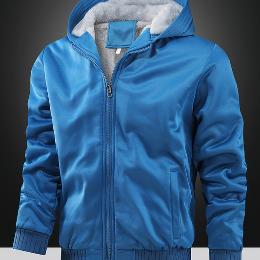Herren Gefütterte Fleecejacke Mit Kapuze | Übergangsjacke Warm