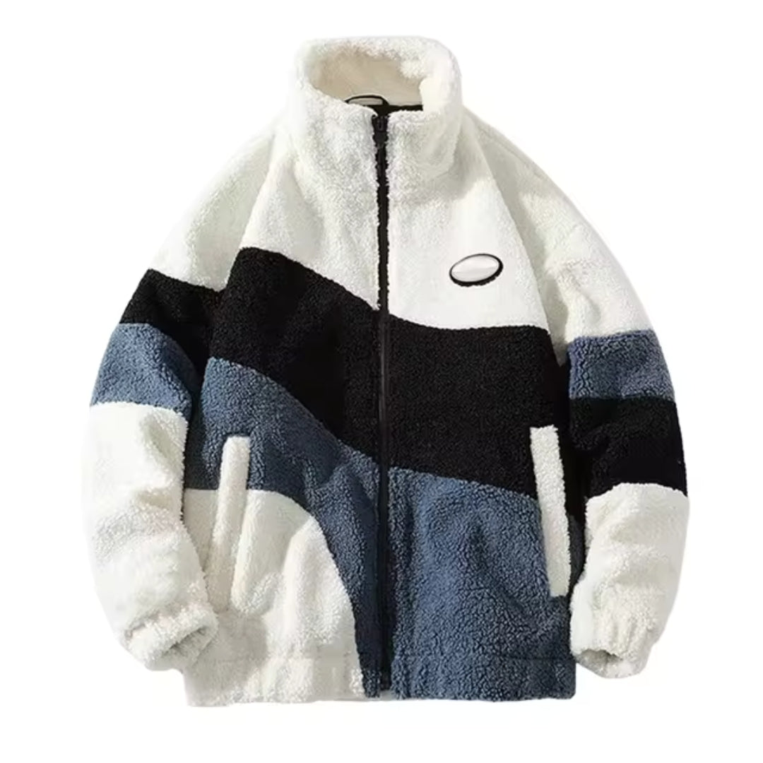 Herren Fleecejacke Colourblock | Warm Leicht