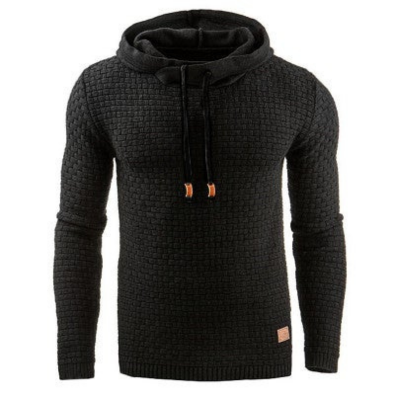 Pullover Herren Mit Kapuze Und Kordelzug | Langarm Strukturiertes Strickmuster