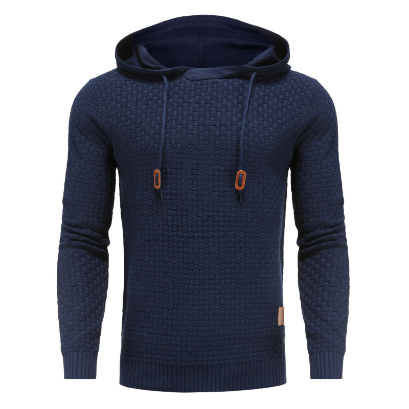 Pullover Herren Mit Kapuze Und Kordelzug | Langarm Strukturiertes Strickmuster