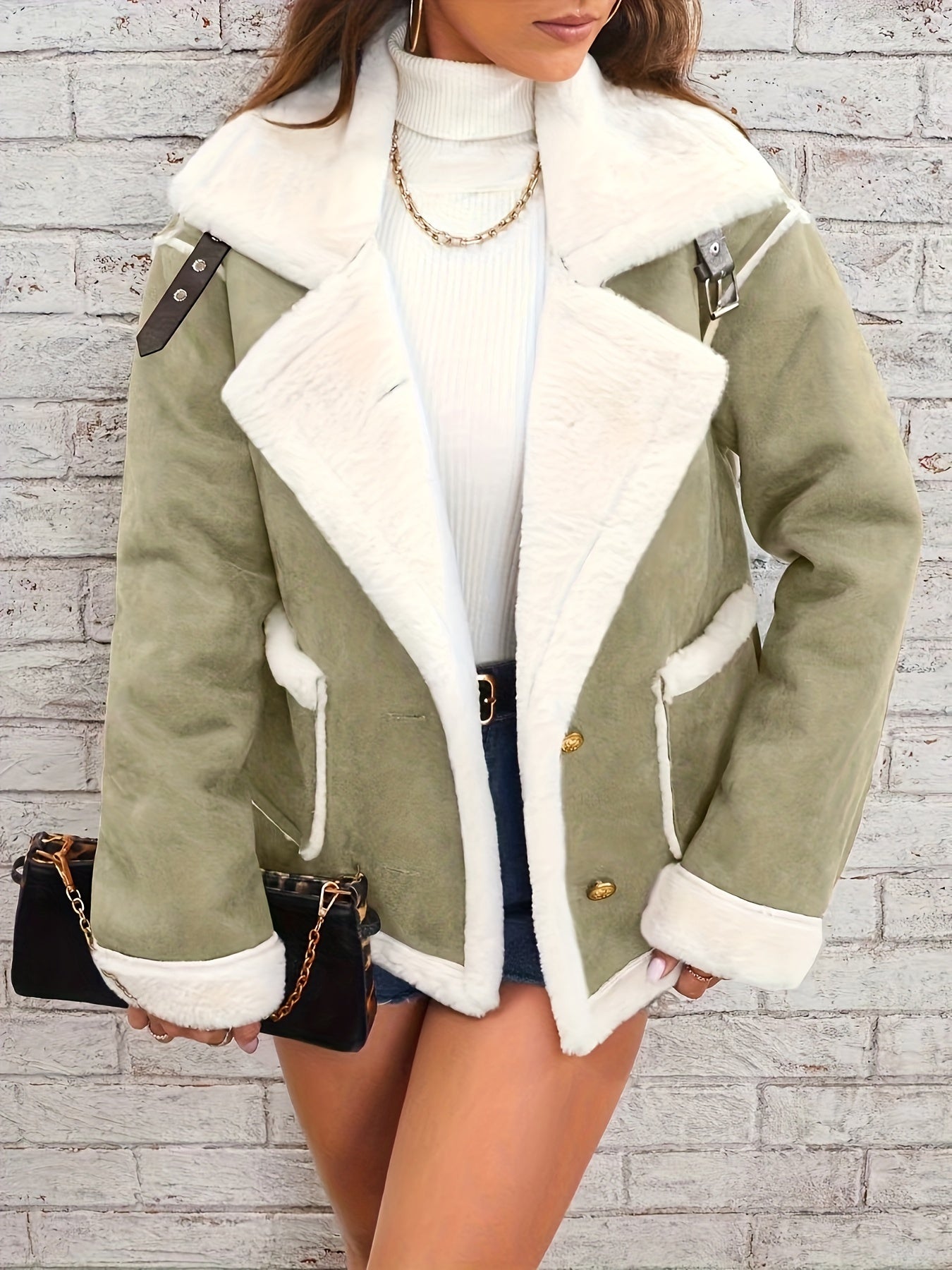 Winterjacke Damen Bikerjacke | Mit Taschen