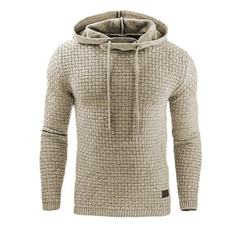 Pullover Herren Mit Kapuze Und Kordelzug | Langarm Strukturiertes Strickmuster