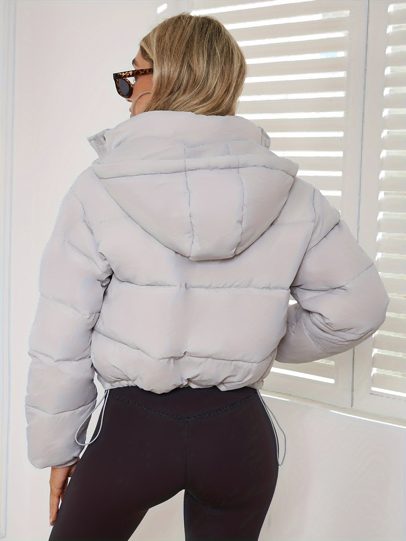 Damen Übergangsjacke Puffer Stil | Kurz Mit Kapuze