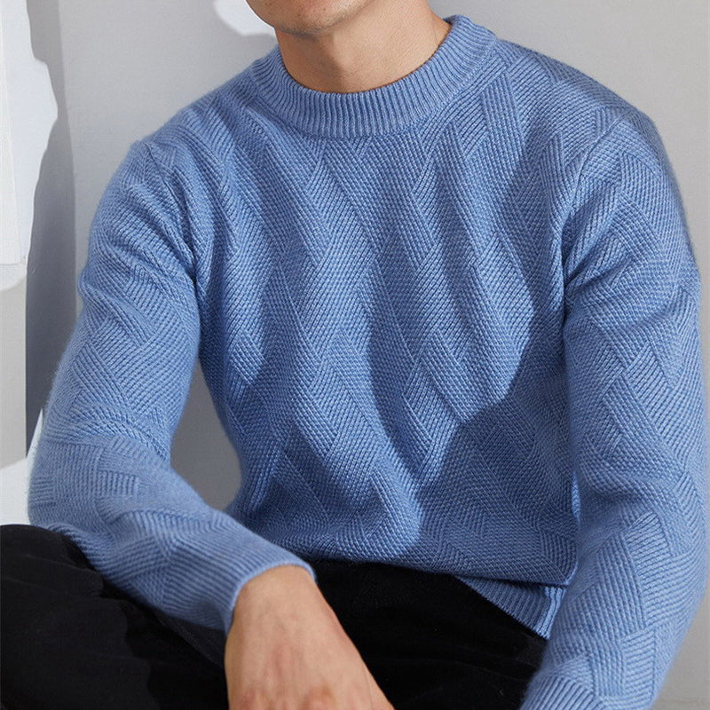 Pullover Herren Mit Rundhals Und Strickmuster | Langarm Für Alltag Freizeit