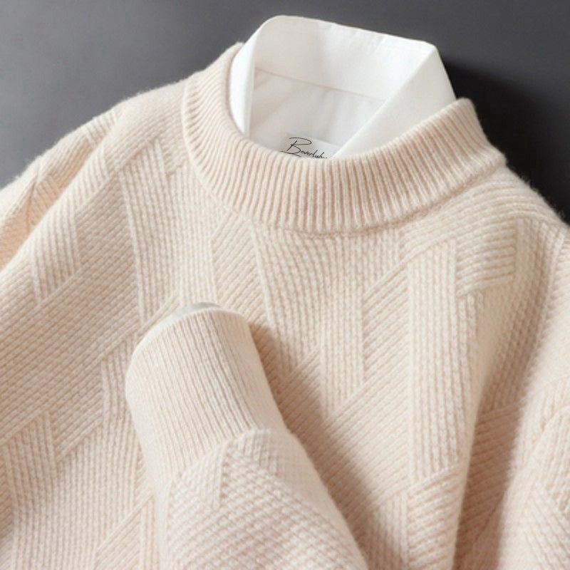 Pullover Herren Mit Rundhals Und Strickmuster | Langarm Für Alltag Freizeit