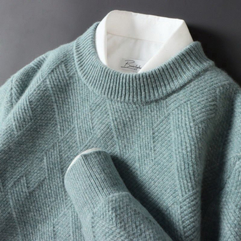 Pullover Herren Mit Rundhals Und Strickmuster | Langarm Für Alltag Freizeit