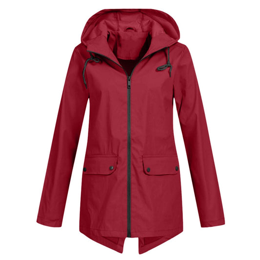 Damen Taillierte Regenjacke | Leicht Outdoor mit Kapuze