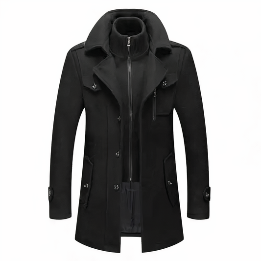 Winterjacke Herren Eleganter Mantel | Mit Doppelkragen