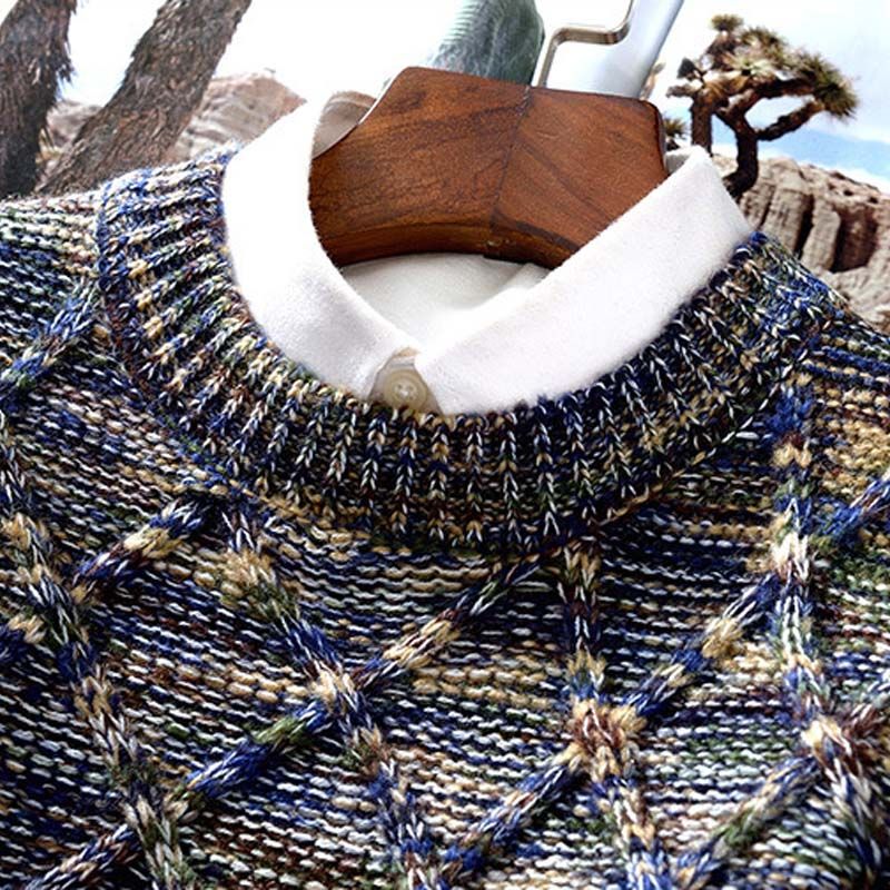 Herren Pullover Strick | Rundhals Mit Muster