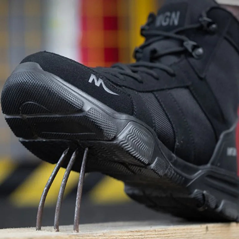 Herren Robuste Stahlkappenschuhe | Punktionssicher und Rutschfest 4