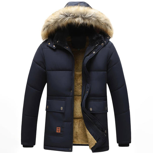 Winterjacke Herren Langer Parka | Mit Abnehmbarer Bontkraag