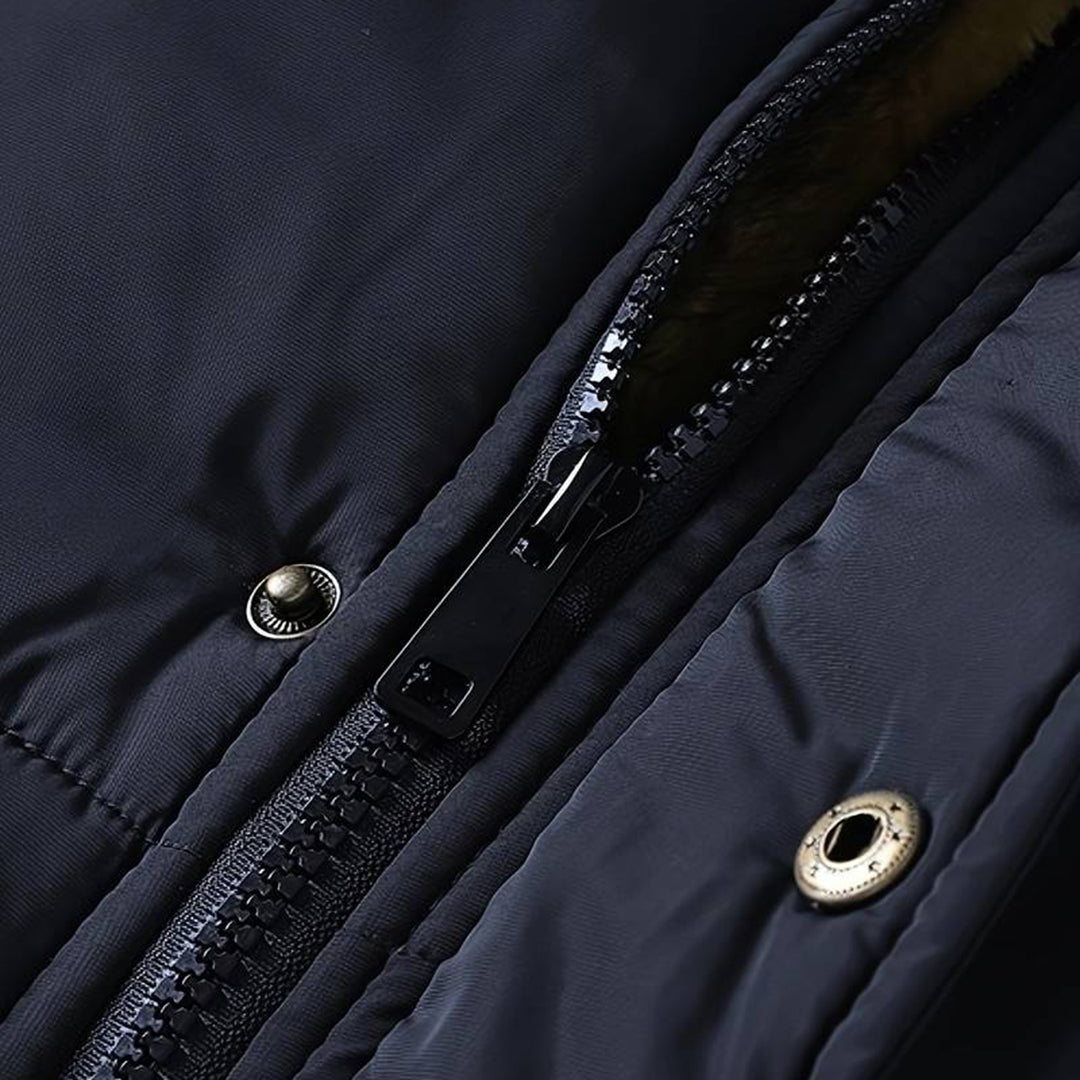 Winterjacke Herren Langer Parka | Mit Abnehmbarer Bontkraag
