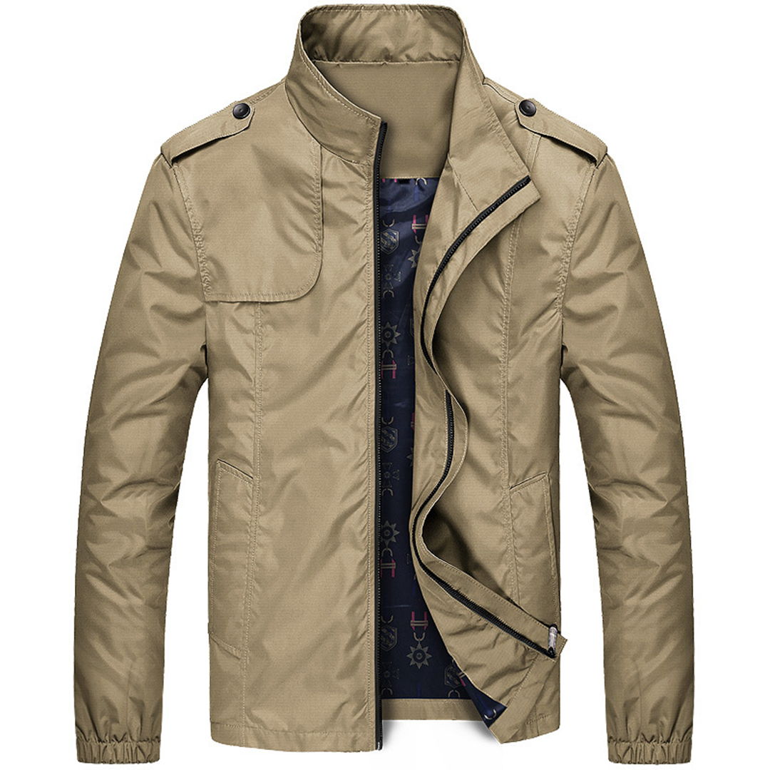 Übergangsjacke Herren Leicht | Jacke Mit Reissverschluss Und Stehkragen