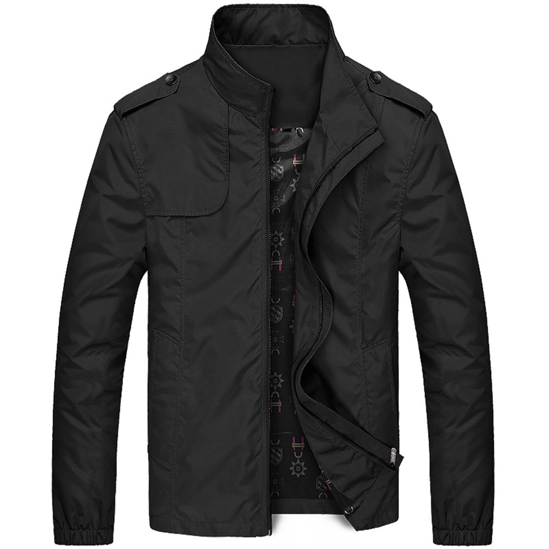 Übergangsjacke Herren Leicht | Jacke Mit Reissverschluss Und Stehkragen
