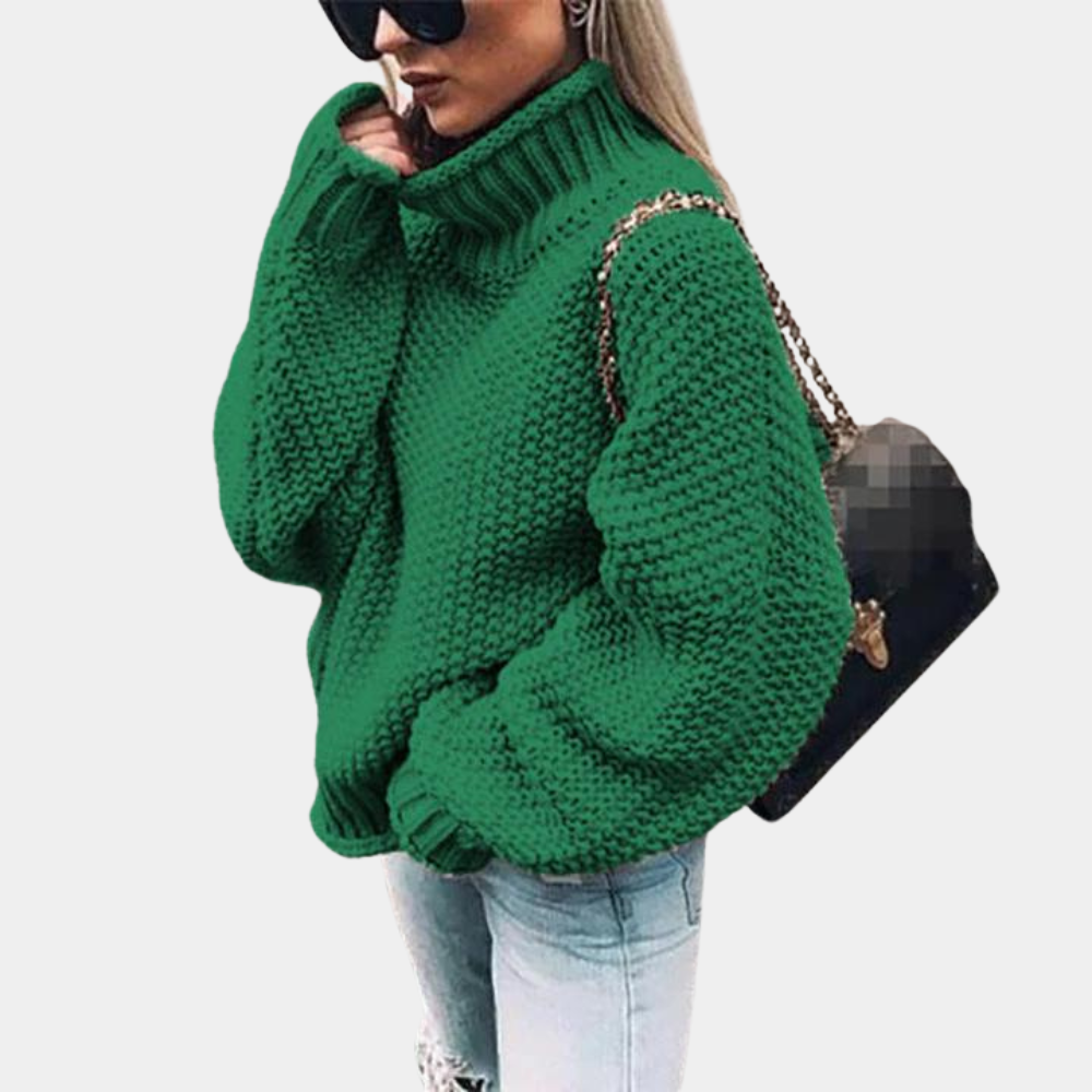 Damen Rollkragen Pullover | Lockerer Schnitt