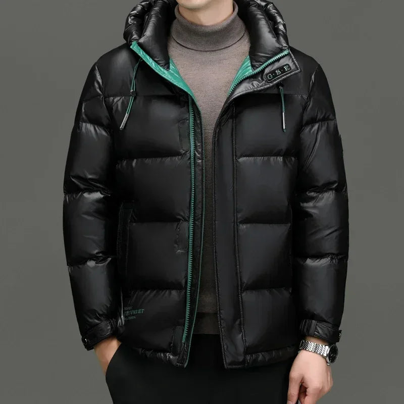 Kastenförmige Gesteppte Puffer Jacke Für Herren | Kapuzen Design