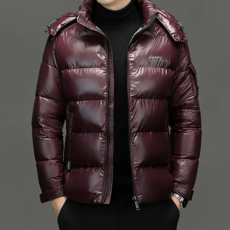 Herren Daunenjacke | Glänzender Gesteppter Puffer