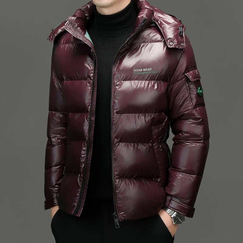 Herren Daunenjacke | Glänzender Gesteppter Puffer