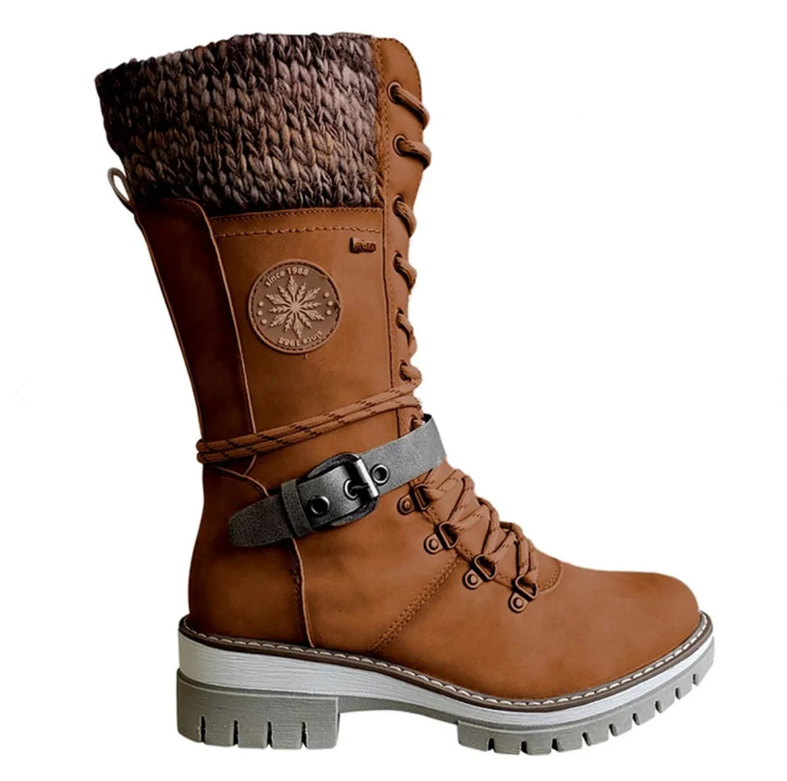 Stiefel Damen | Schnürung Mit Profilierter Laufsohle
