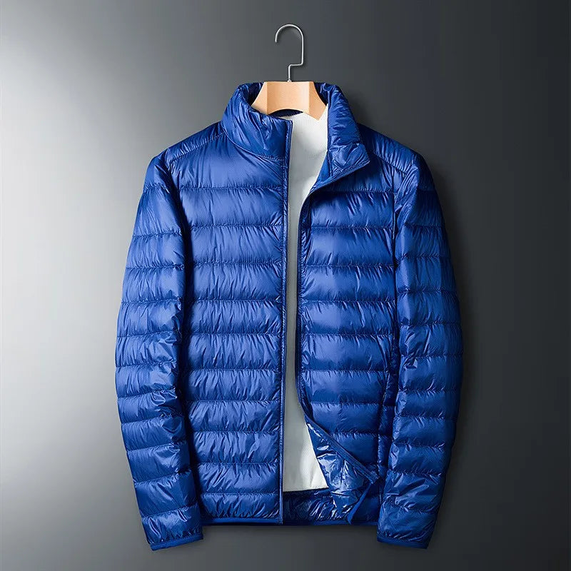 Herren Winter Daunenjacke | Durchgehender Reißverschluss Stehkragen
