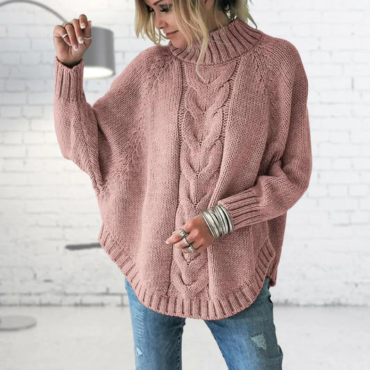 Pullover Damen Rollkragen | Strukturiertes Strickmuster