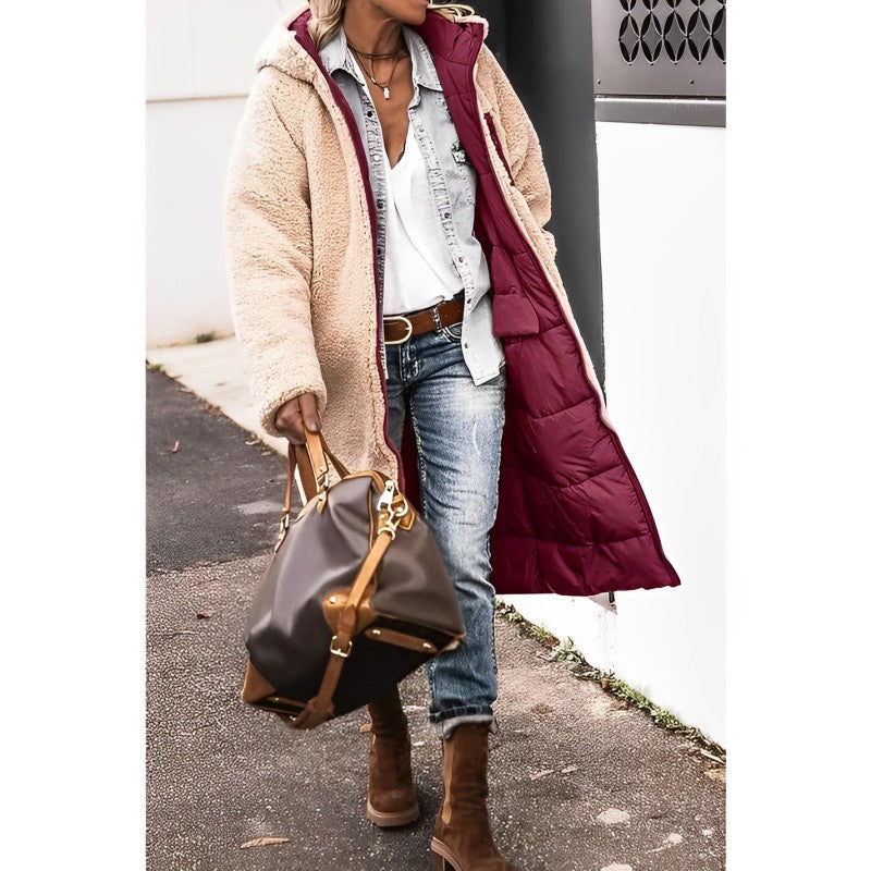 Winterjacke Damen Langer Wintermantel | Mit Kapuze