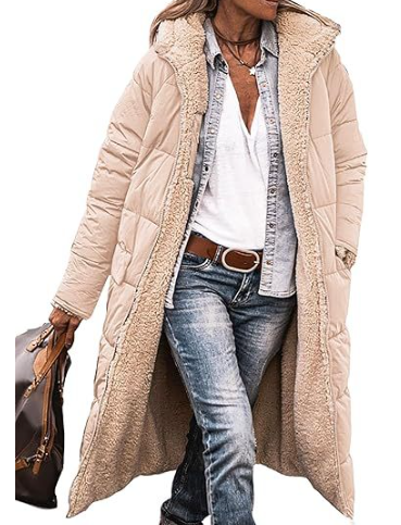 Winterjacke Damen Langer Wintermantel | Mit Kapuze