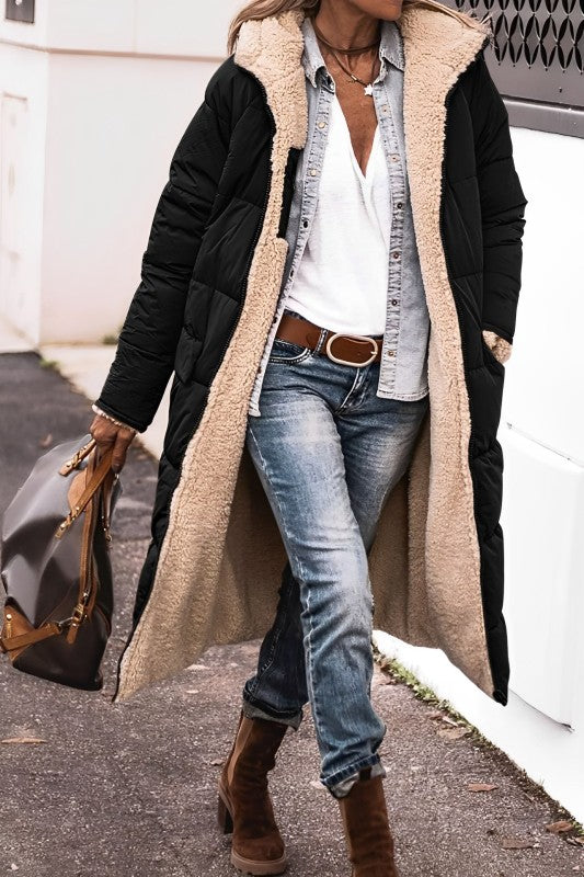 Winterjacke Damen Langer Wintermantel | Mit Kapuze