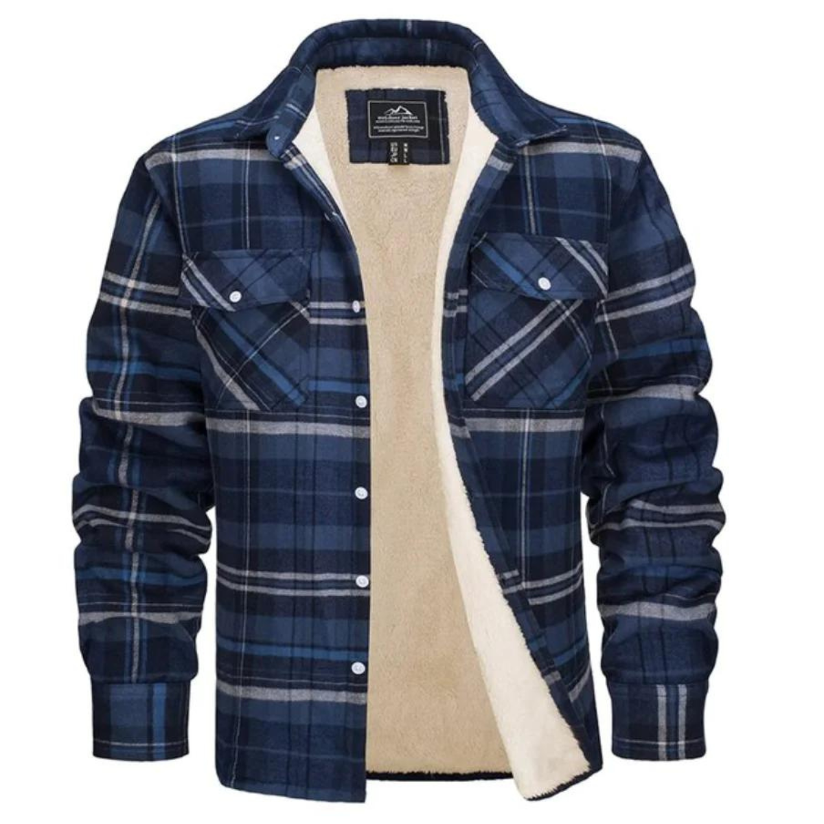 Herren Karierte Fleecejacke | Gefüttert Übergangsjacke