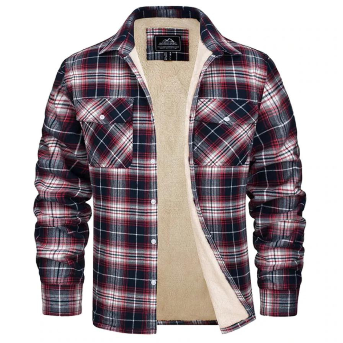 Herren Karierte Fleecejacke | Gefüttert Übergangsjacke