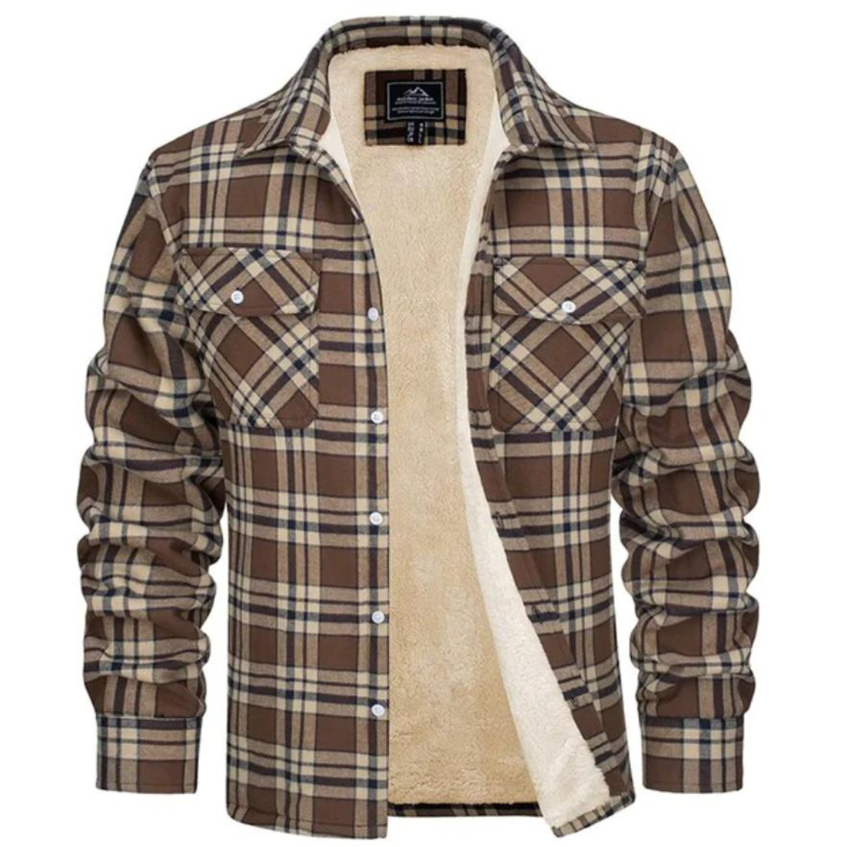 Herren Karierte Fleecejacke | Gefüttert Übergangsjacke