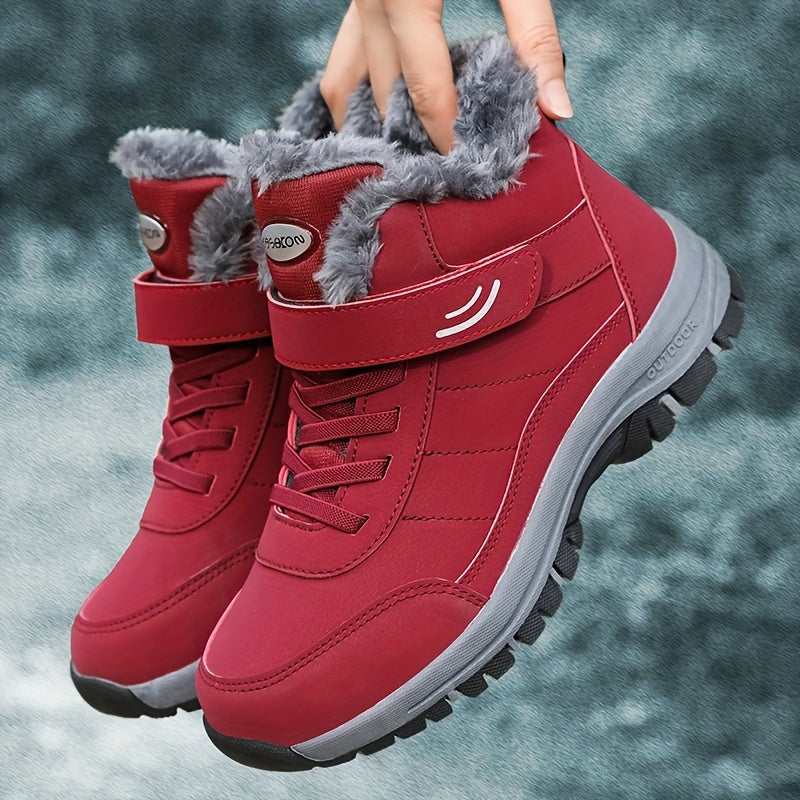 Winterschuhe Damen | Knöchelhoch mit Riemenverschluss und Flacher Sohle