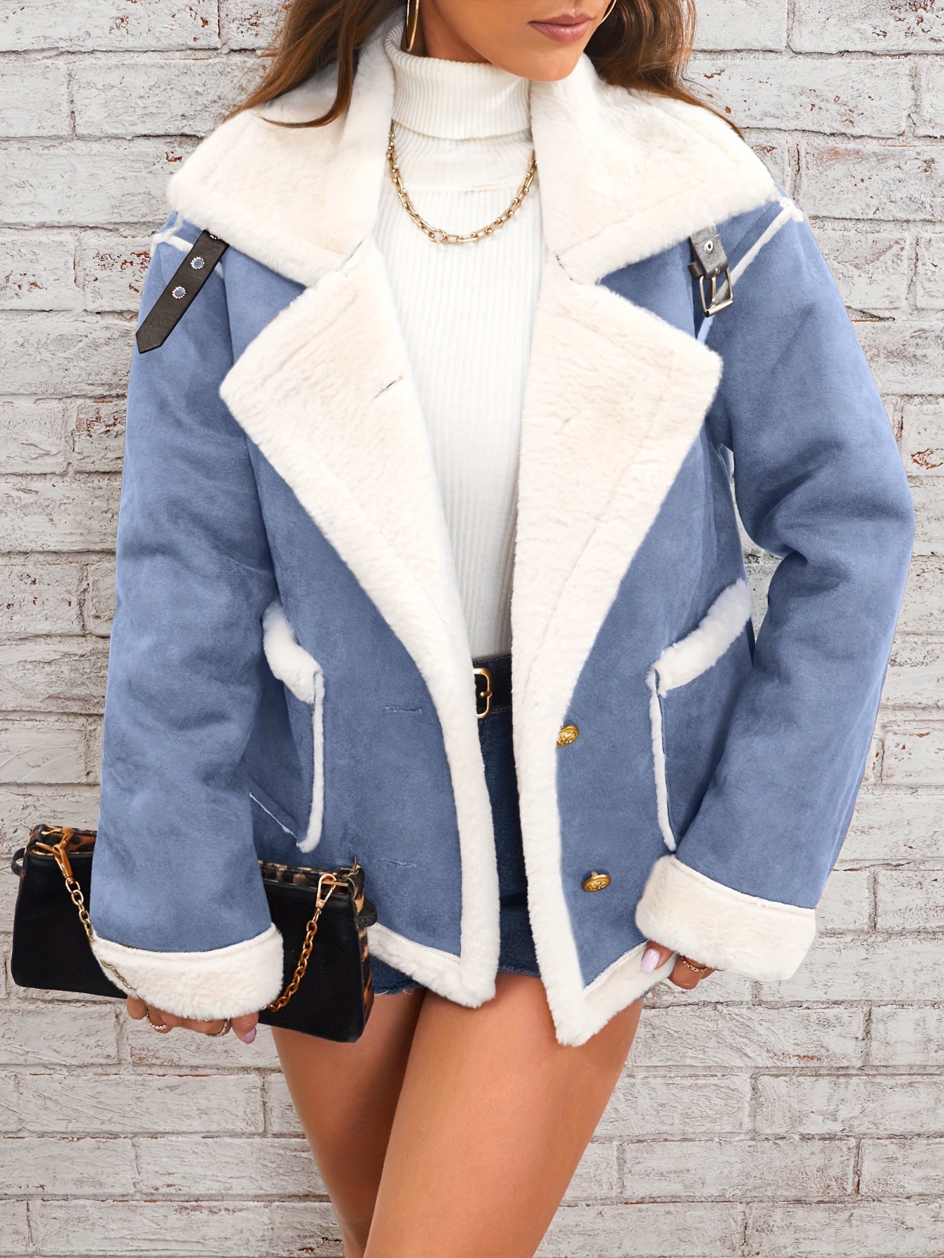 Winterjacke Damen Bikerjacke | Mit Taschen