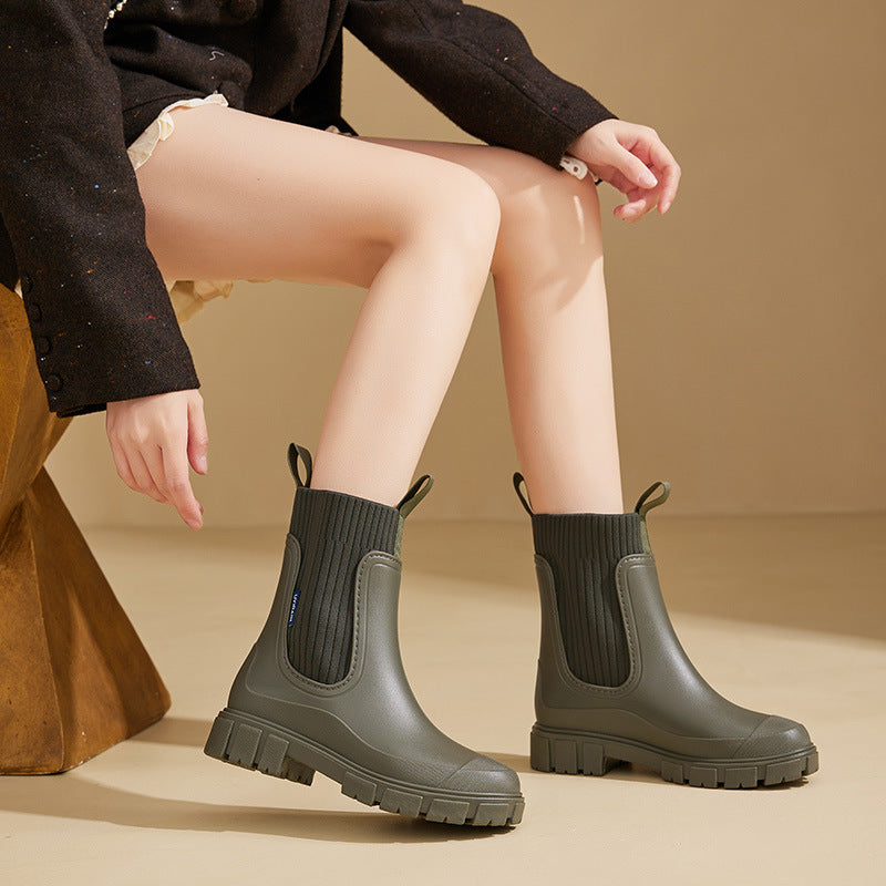 Stiefel Damen Gummistiefel | Hoher Schaft Mit Profilsohle