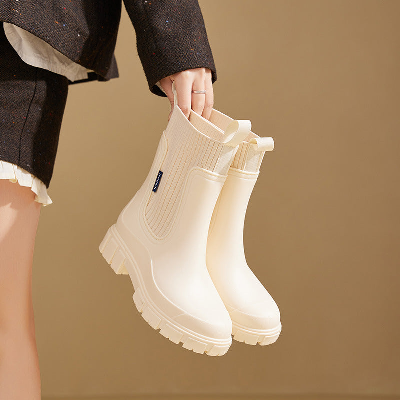 Stiefel Damen Gummistiefel | Hoher Schaft Mit Profilsohle