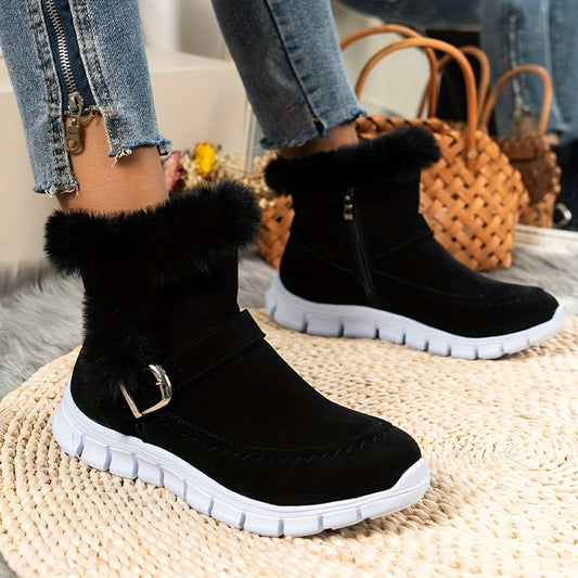 Winterschuhe Damen Stiefel | Knöchelhoch mit Schnalle