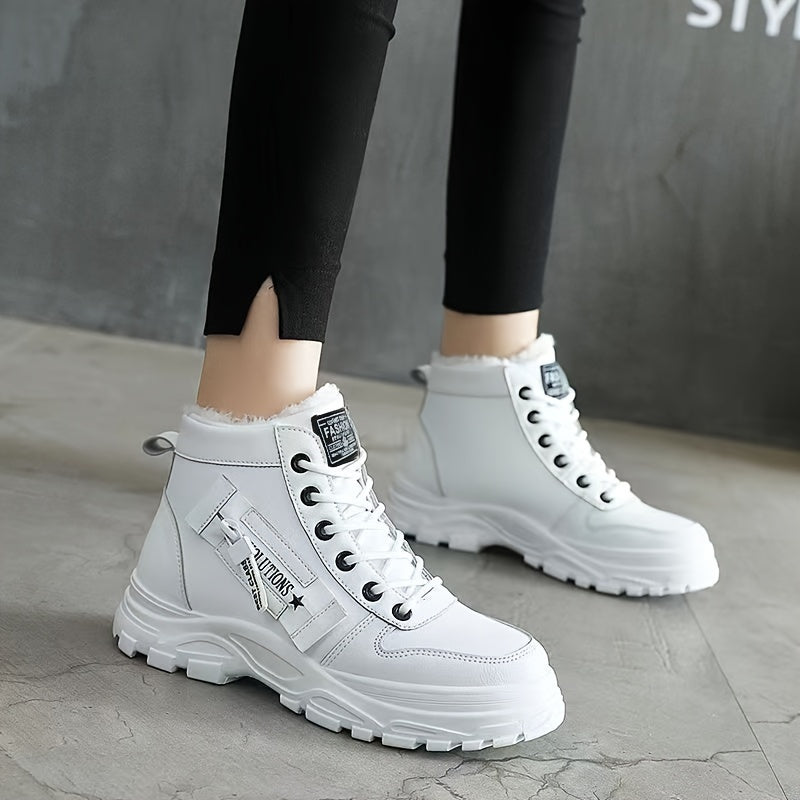 Winterschuhe Damen | Mid Ankle Boots mit Runder Zehenform