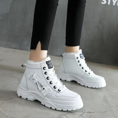Winterschuhe Damen | Mid Ankle Boots mit Runder Zehenform