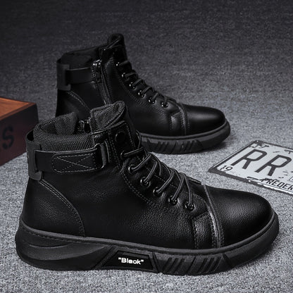 Winterschuhe Herren | Wadenhoch Mit Schnürung Und Seitlichem Reißverschluss