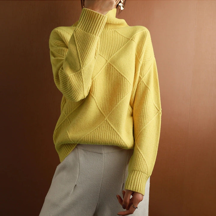 Pullover Damen Oversize Strick | Rollkragen Design Vielseitig Kombinierbar