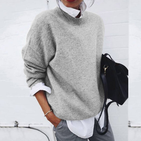 Pullover Damen Strick Mit Rundhalsausschnitt | Langarm Lockerer Stil