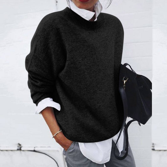 Pullover Damen Strick Mit Rundhalsausschnitt | Langarm Lockerer Stil