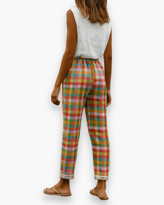 Damen Vintage Karohose | Hose im klassischen Design